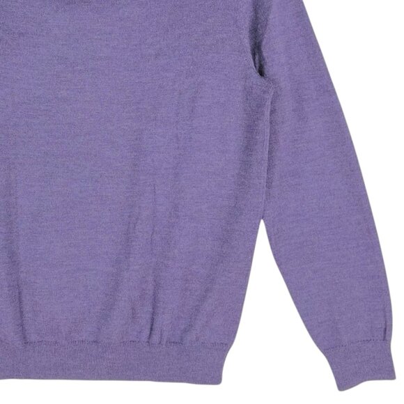 Calvin Klein Men Purple V-Neck Merino Wool Sweater Size M Lightweight Knit NWOT - Picture 6 of 9